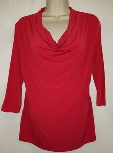 Red Cowl Neck Top
